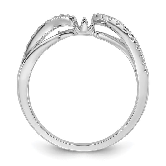 14k White Gold Criss-Cross Peg Set 1/6 carat Diamond Semi-mount Engagement Ring