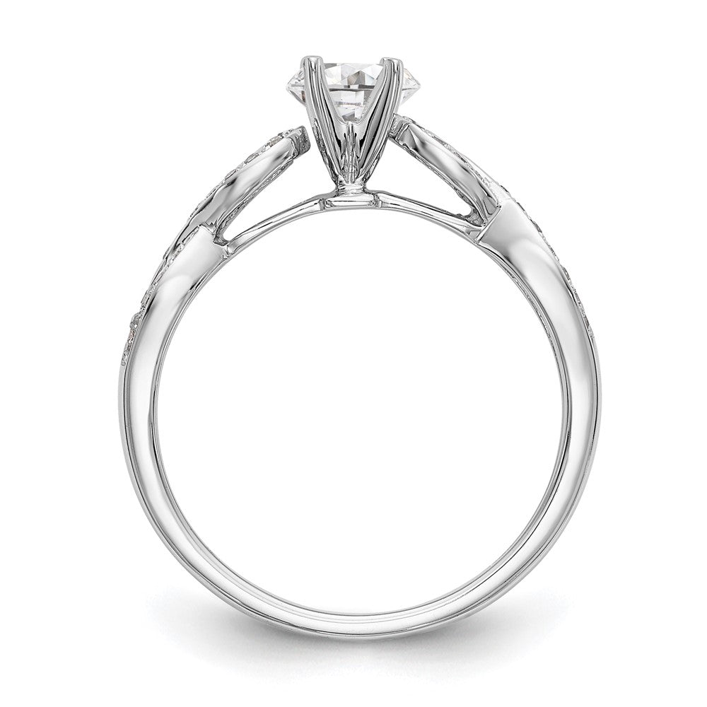 14k White Gold Criss-Cross Peg Set 1/8 carat Diamond Semi-mount Engagement Ring
