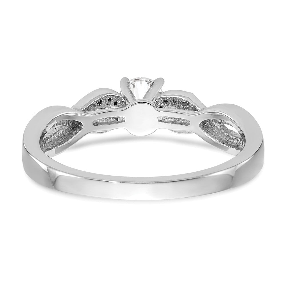 14k White Gold Criss-Cross Peg Set 1/8 carat Diamond Semi-mount Engagement Ring