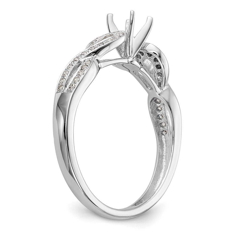 14k White Gold Criss-Cross Peg Set 1/8 carat Diamond Semi-mount Engagement Ring