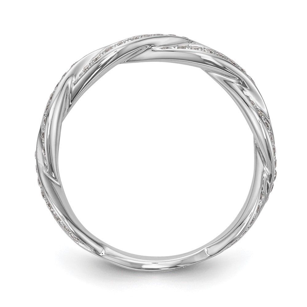14k White Gold 3/8 carat Lab Grown Diamond VS/SI+ G+ Complete Criss Cross Wedding Band
