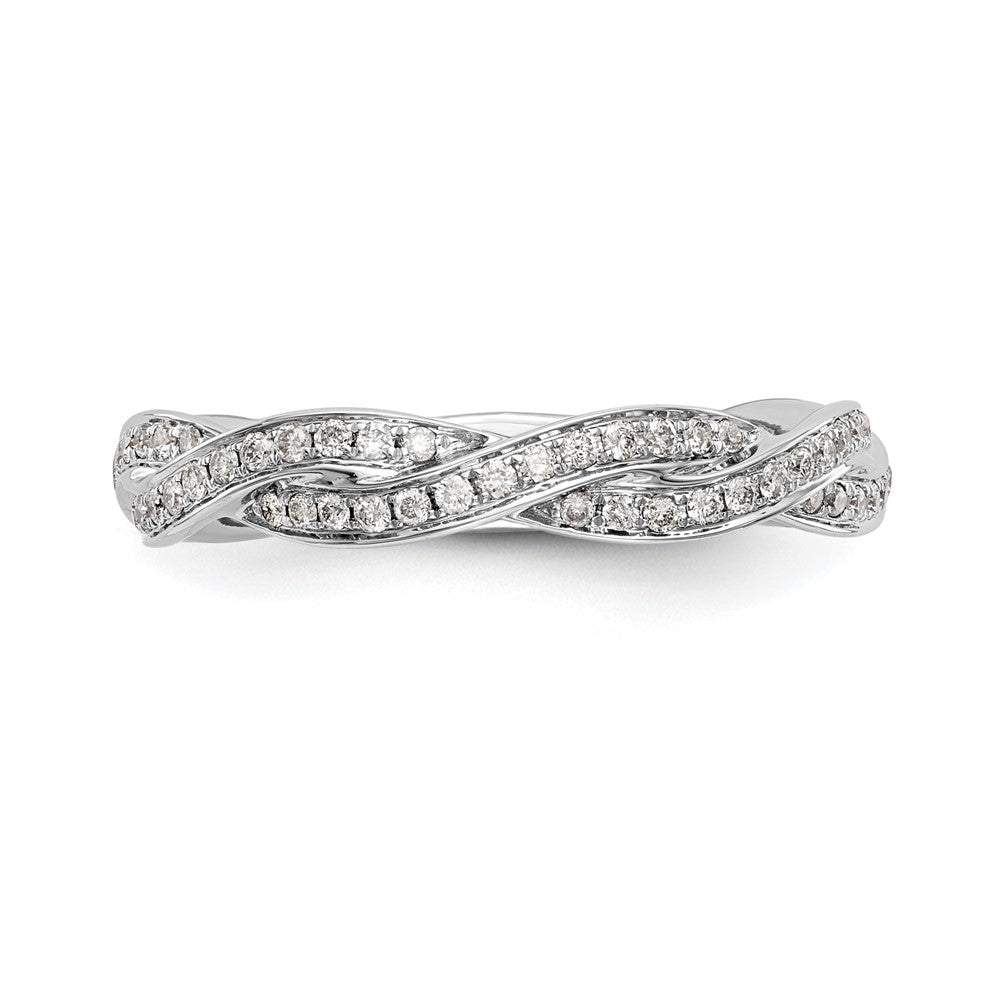 14k White Gold 3/8 carat Lab Grown Diamond VS/SI+ G+ Complete Criss Cross Wedding Band