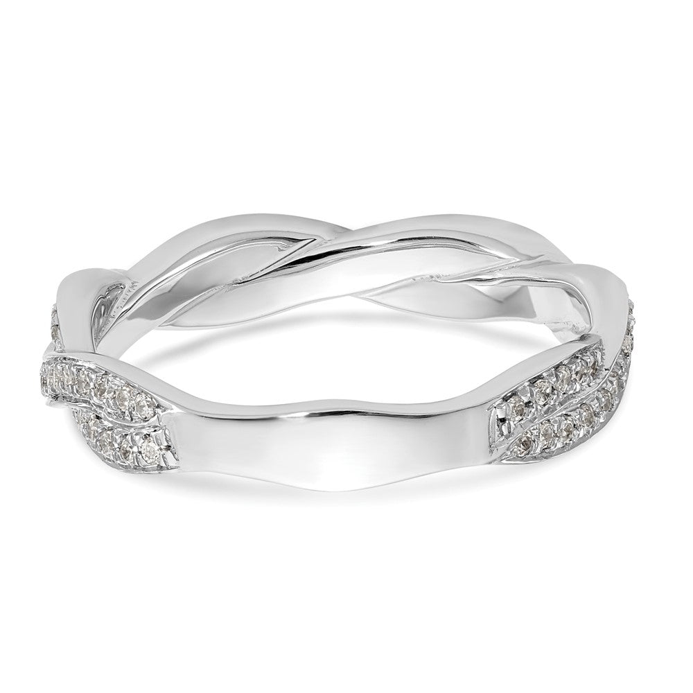 14k White Gold Criss-Cross 1/3 carat Diamond Complete Wedding Band