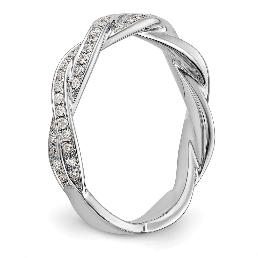 14k White Gold 3/8 carat Lab Grown Diamond VS/SI+ G+ Complete Criss Cross Wedding Band