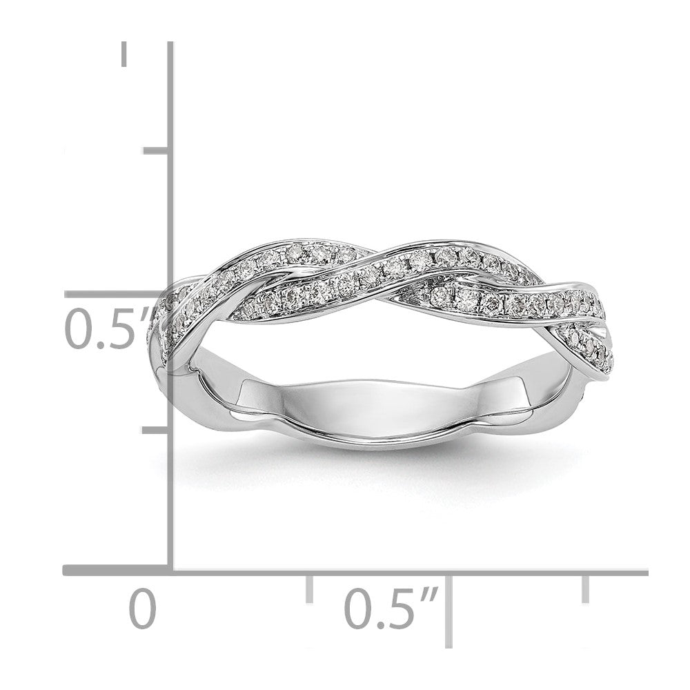 14k White Gold 3/8 carat Lab Grown Diamond VS/SI+ G+ Complete Criss Cross Wedding Band