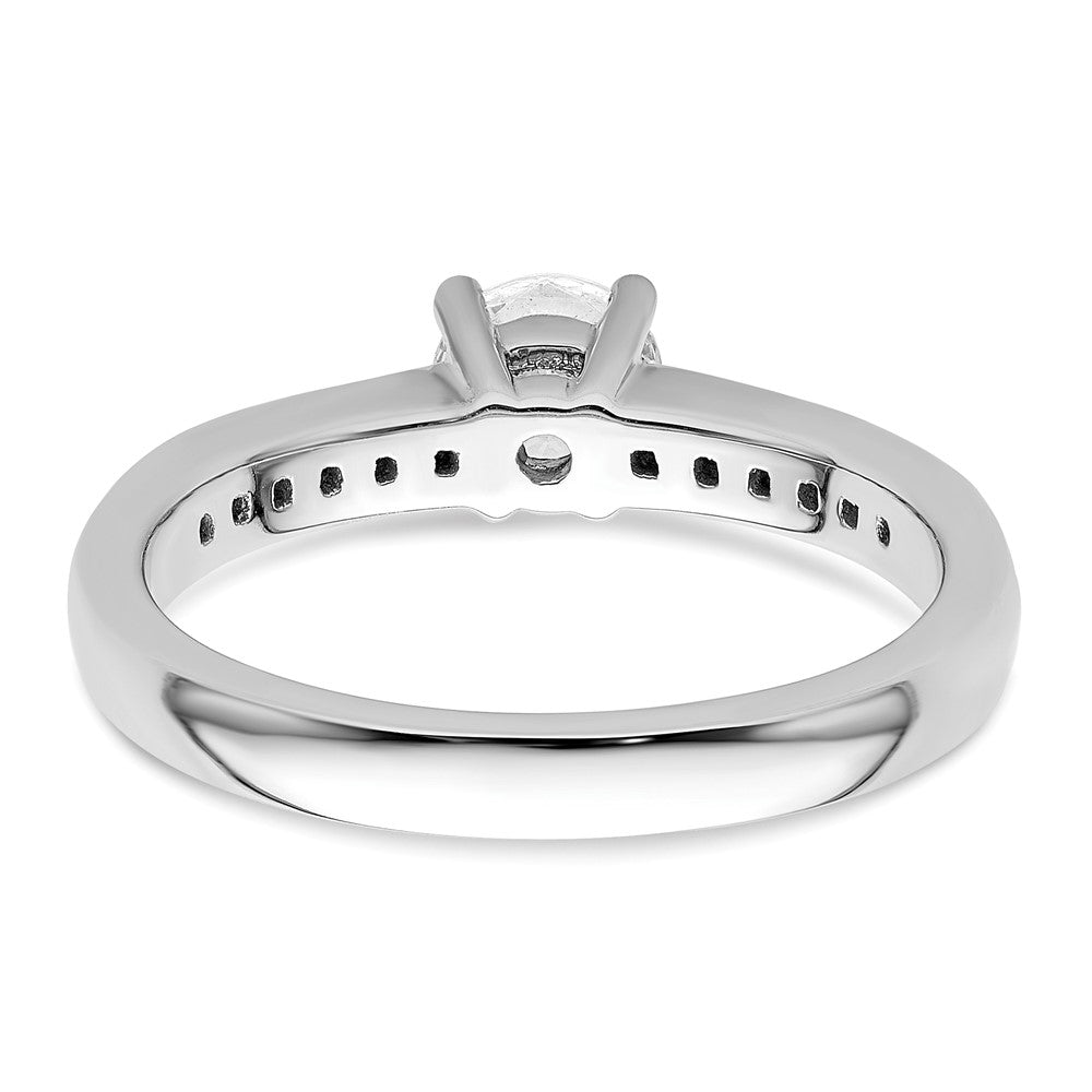 14k White Gold 3/4 carat Lab Grown Diamond VS/SI+ G+ Round Complete Channel Set Shared Prong Engagement Ring