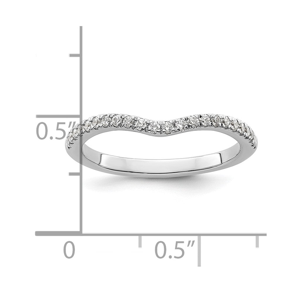14k White Gold 1/5 carat Diamond Contoured Complete Wedding Band