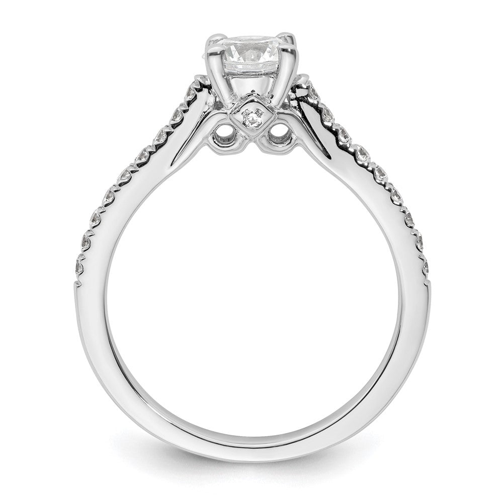 14K White Gold (Holds 3/4 carat (5.8mm) Round Center) 1/4 carat Diamond Semi-Mount Engagement Ring