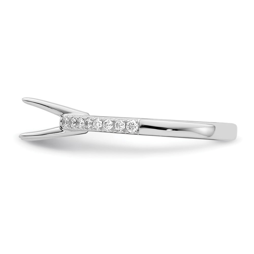 True Origin 14K White Gold 1/5 carat Lab Grown Diamond VS+ F+ Semi-Mount Round Engagement Ring
