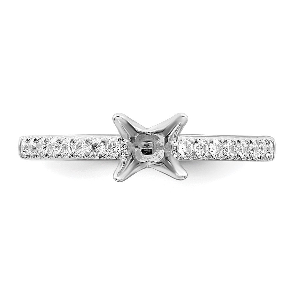 True Origin 14K White Gold 1/5 carat Lab Grown Diamond VS+ F+ Semi-Mount Round Engagement Ring