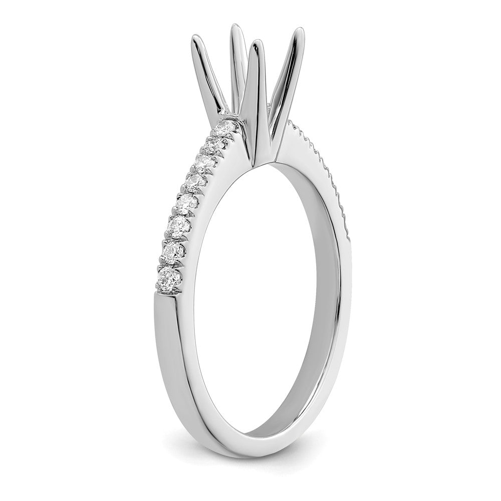 True Origin 14K White Gold 1/5 carat Lab Grown Diamond VS+ F+ Semi-Mount Round Engagement Ring