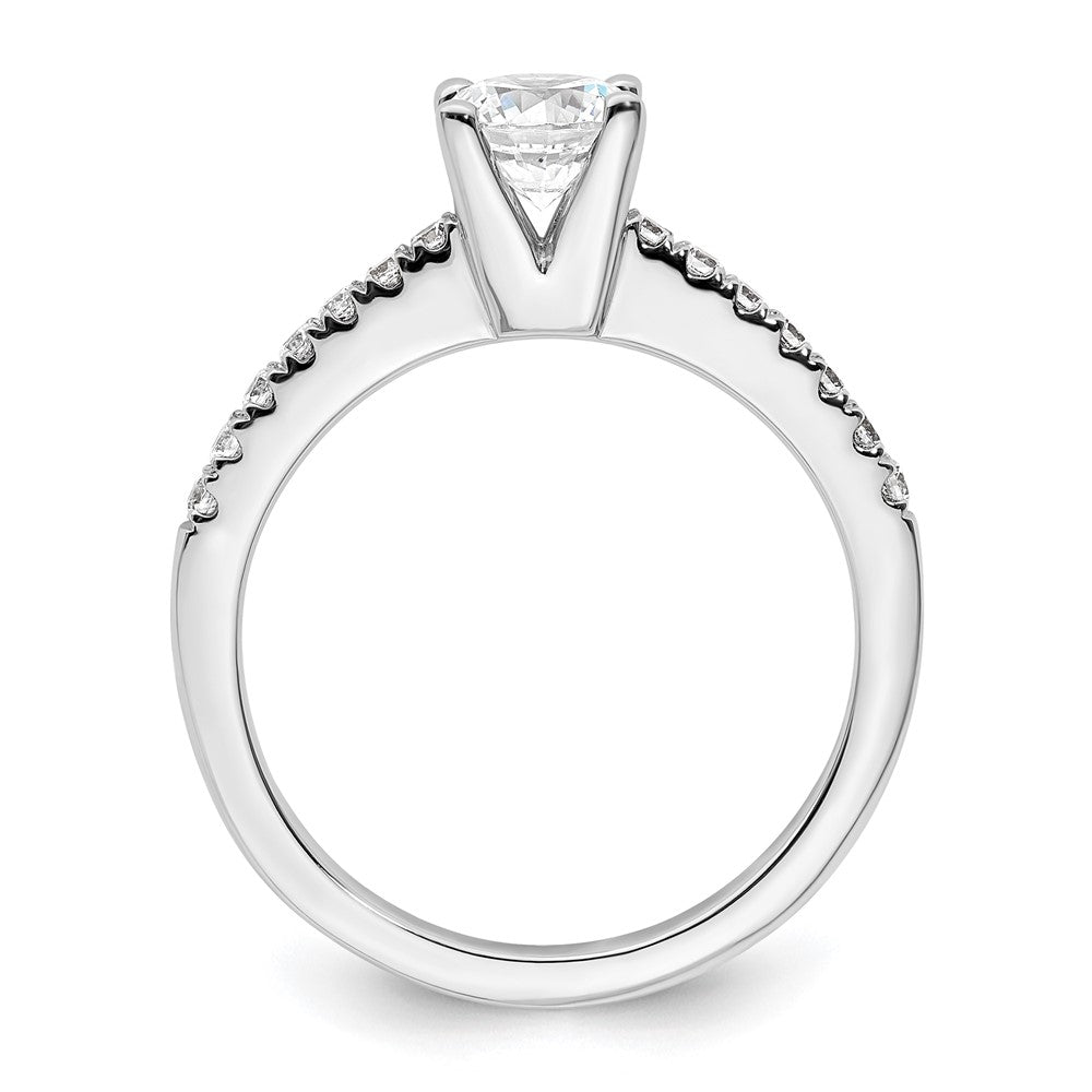 14k White Gold (Holds 3/4 carat (5.8mm) Round Center) 1/4 carat Diamond Semi-mount Engagement Ring
