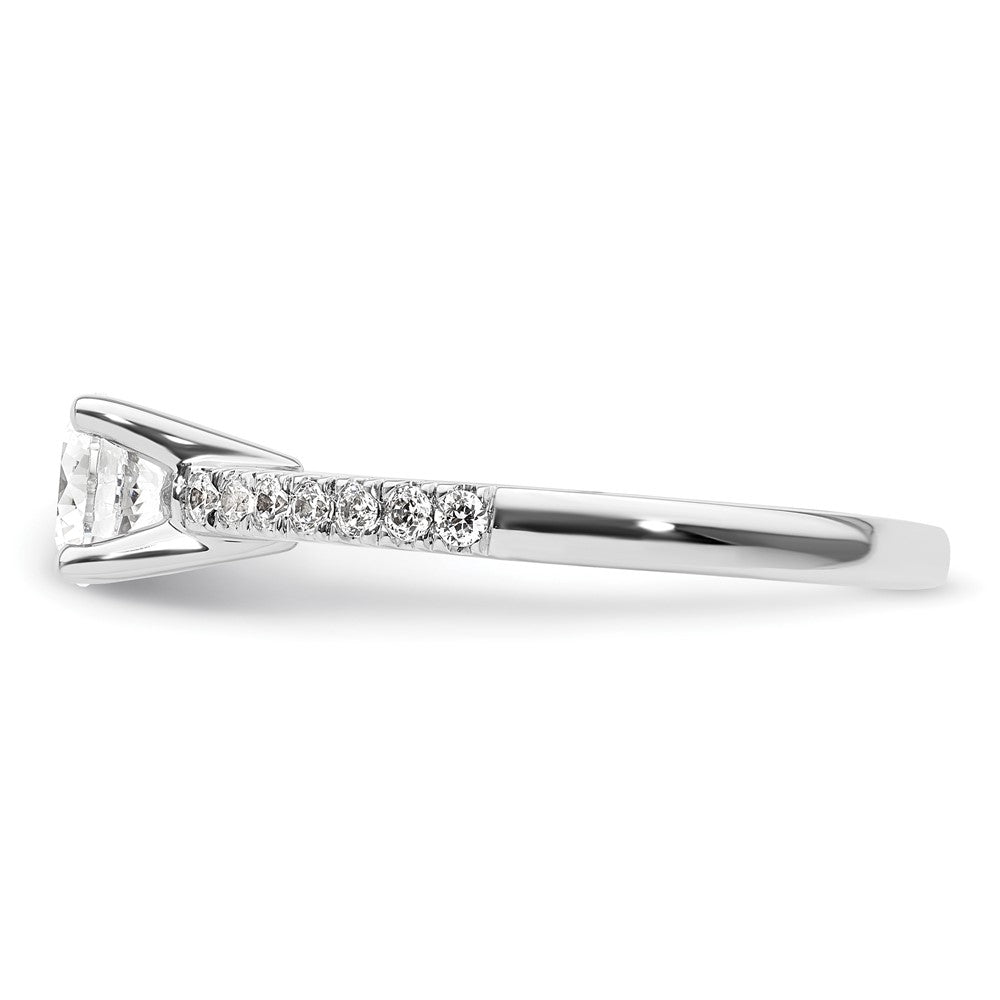 14k White Gold (Holds 3/4 carat (5.8mm) Round Center) 1/4 carat Diamond Semi-mount Engagement Ring