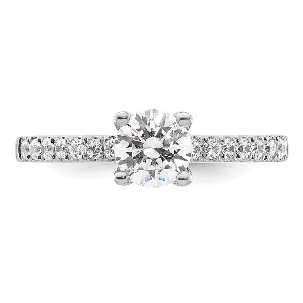 14k White Gold (Holds 3/4 carat (5.8mm) Round Center) 1/4 carat Diamond Semi-mount Engagement Ring