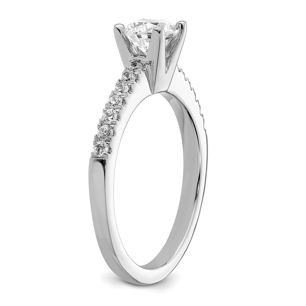 14k White Gold (Holds 3/4 carat (5.8mm) Round Center) 1/4 carat Diamond Semi-mount Engagement Ring
