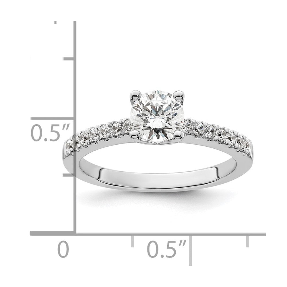 14k White Gold (Holds 3/4 carat (5.8mm) Round Center) 1/4 carat Diamond Semi-mount Engagement Ring