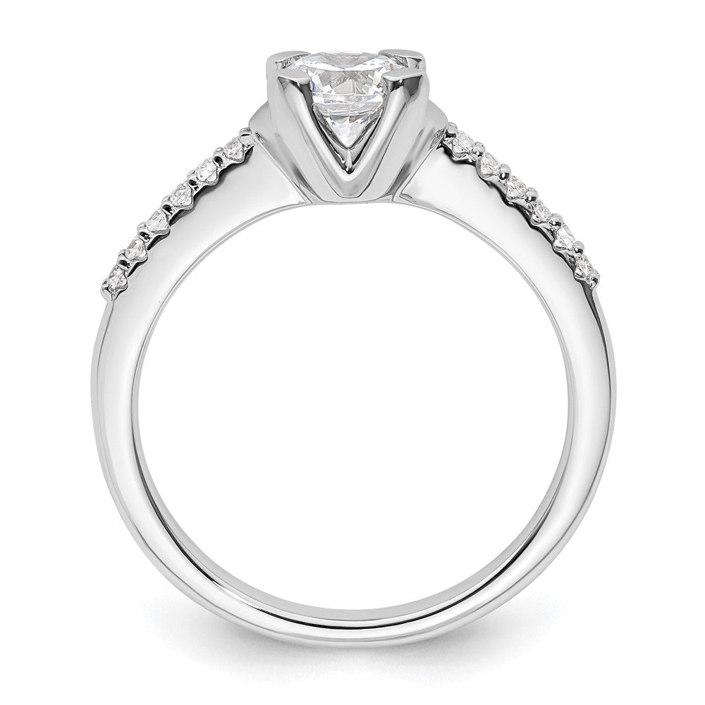 14k White Gold (Holds 3/4 carat (5.80mm) Round Center) 1/10 carat Diamond Semi-Mount Engagement Ring