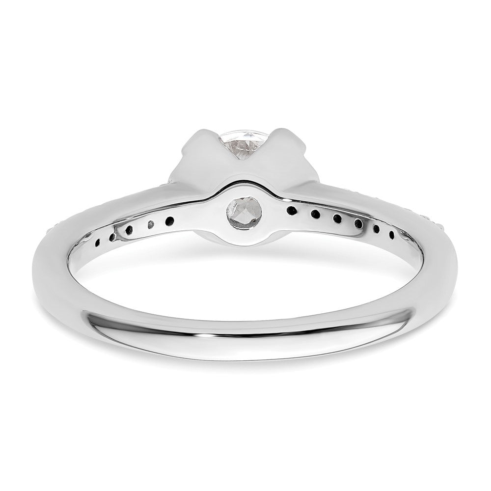 14k White Gold (Holds 3/4 carat (5.80mm) Round Center) 1/10 carat Diamond Semi-Mount Engagement Ring