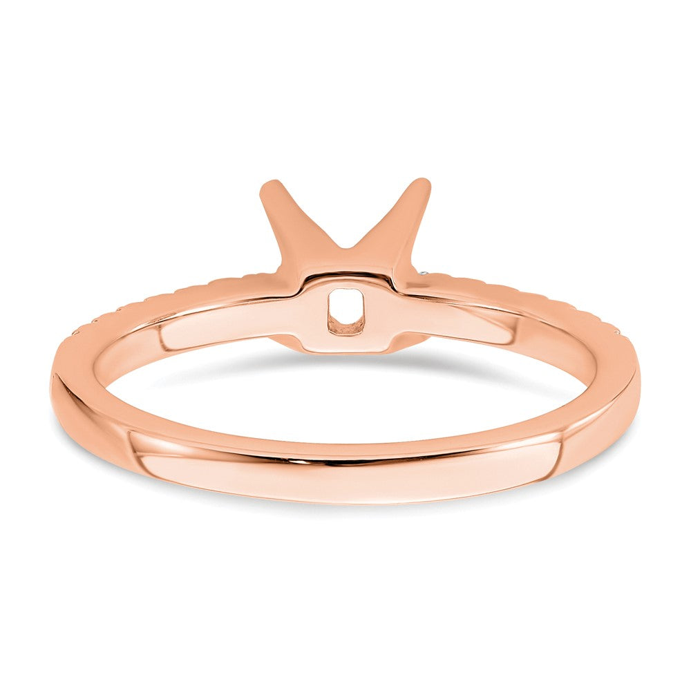True Origin 14K Rose Gold 1/6 carat Lab Grown Diamond VS+ F+ Semi-Mount Princess Engagement Ring