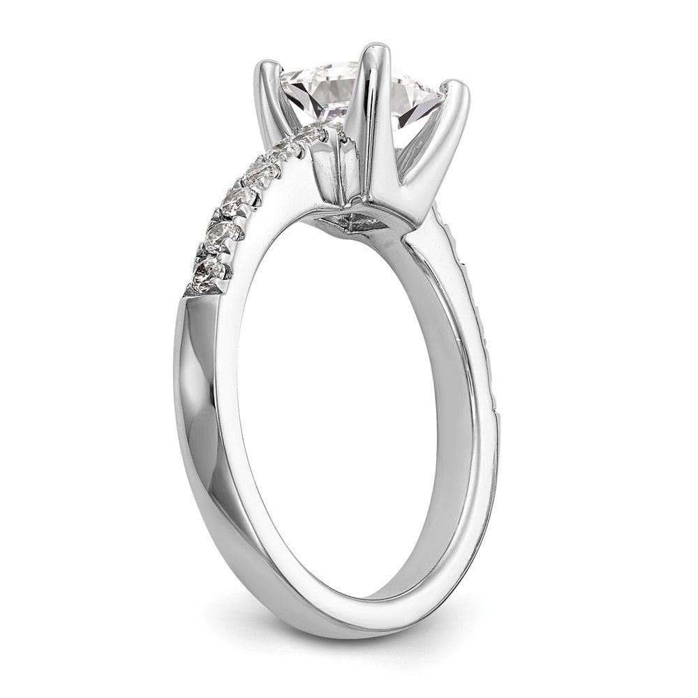 True Origin 14K White Gold 1/5 carat Lab Grown Diamond VS+ F+ Semi-Mount Princess Engagement Ring