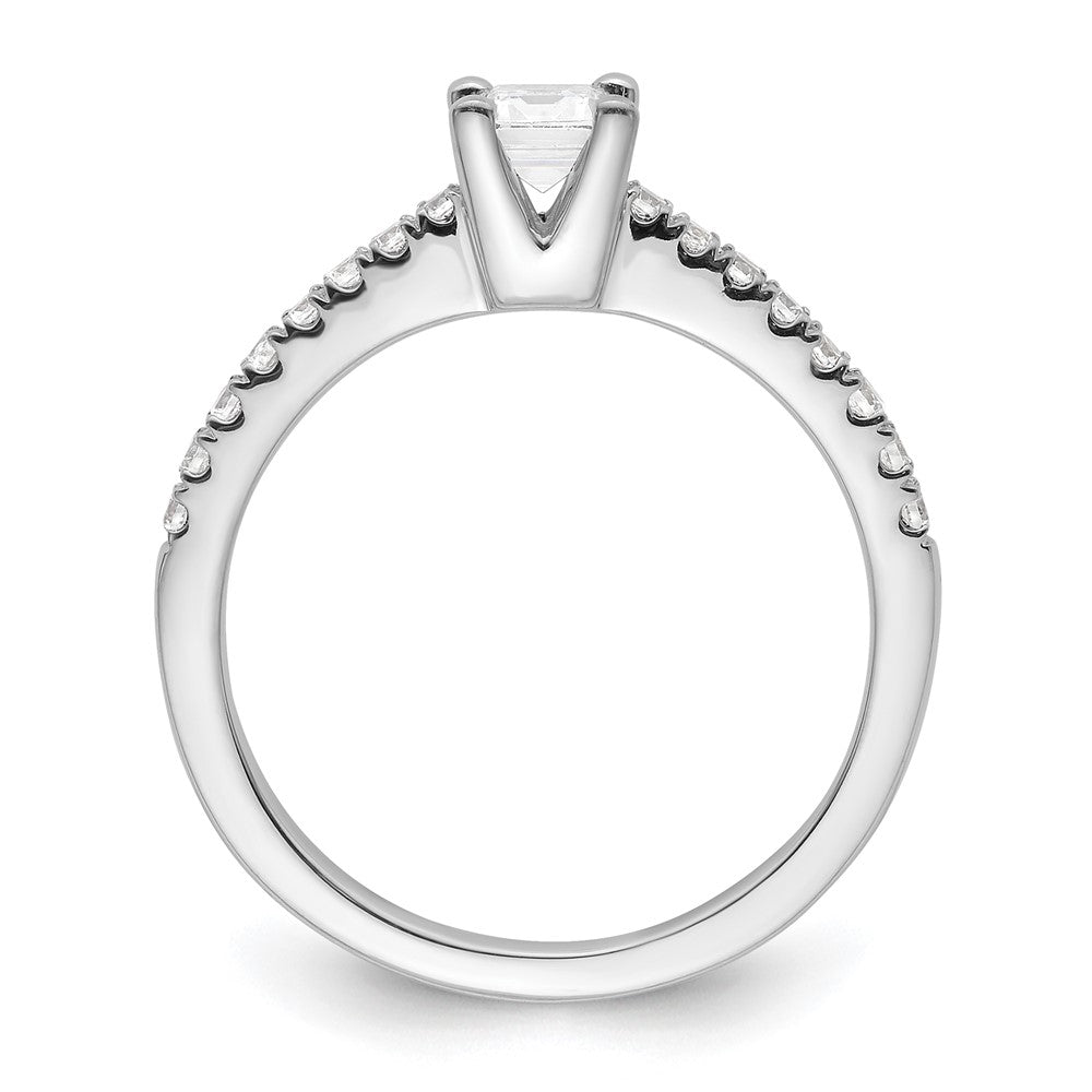 True Origin 14K White Gold 1/5 carat Lab Grown Diamond VS+ F+ Semi-Mount Emerald Engagement Ring