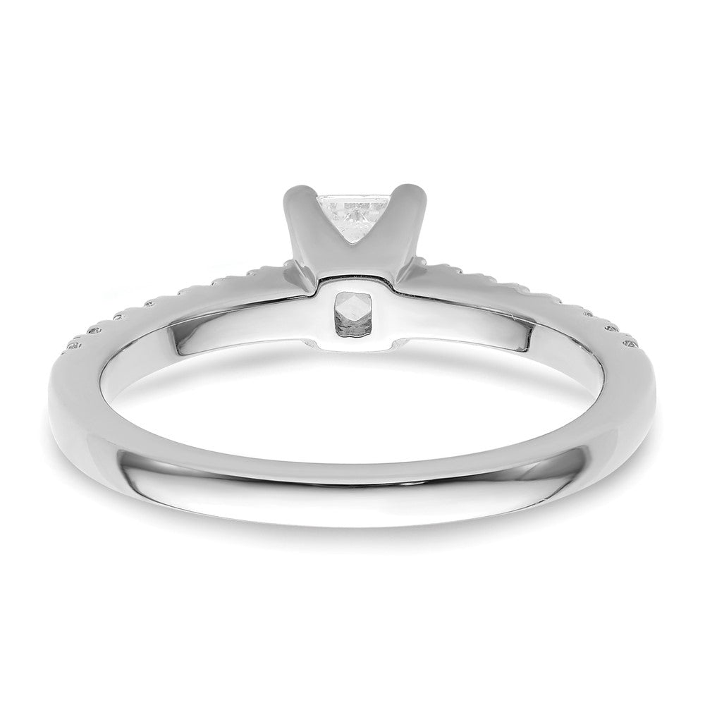 True Origin 14K White Gold 1/5 carat Lab Grown Diamond VS+ F+ Semi-Mount Emerald Engagement Ring