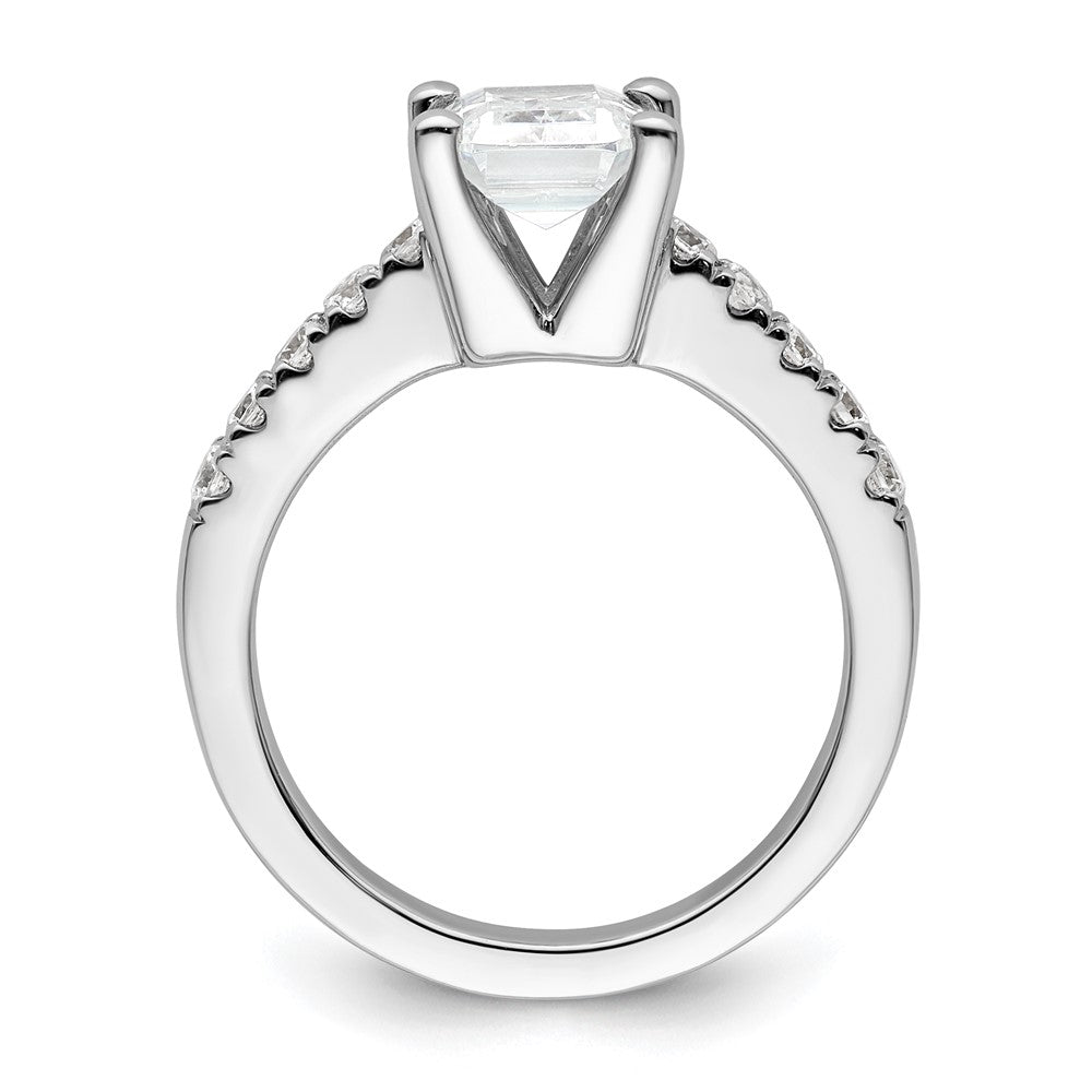 True Origin 14K White Gold 3/8 carat Lab Grown Diamond VS+ F+ Semi-Mount Emerald Engagement Ring