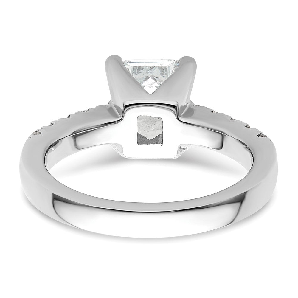 True Origin 14K White Gold 3/8 carat Lab Grown Diamond VS+ F+ Semi-Mount Emerald Engagement Ring