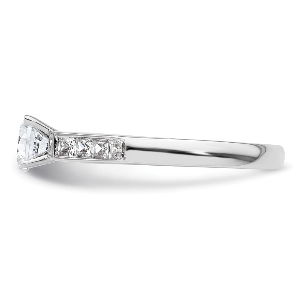 14K White Gold Peg Set 3/8 carat Channel-set Princess Diamond Semi-mount Engagement Ring