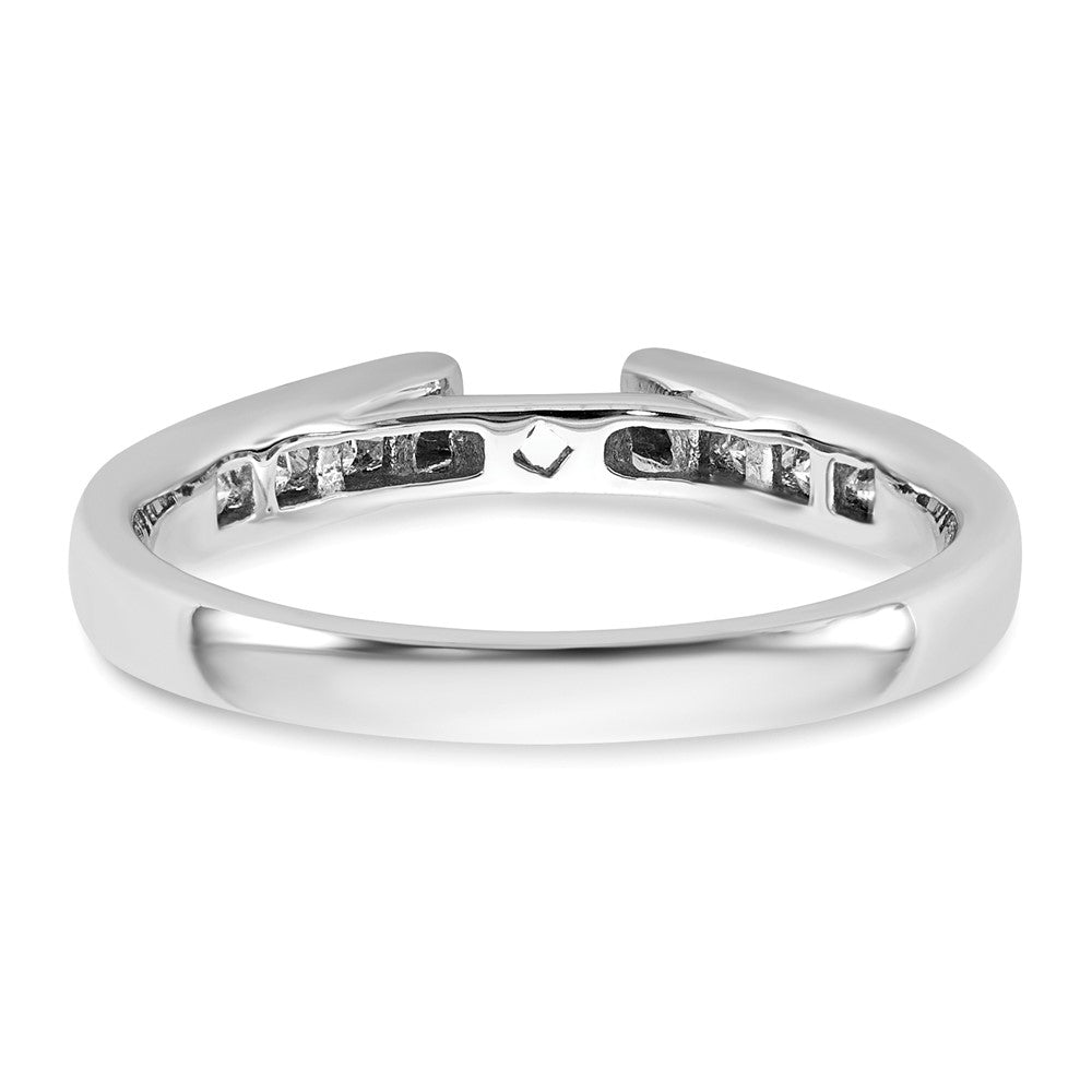 14K White Gold Peg Set 3/8 carat Channel-set Princess Diamond Semi-mount Engagement Ring