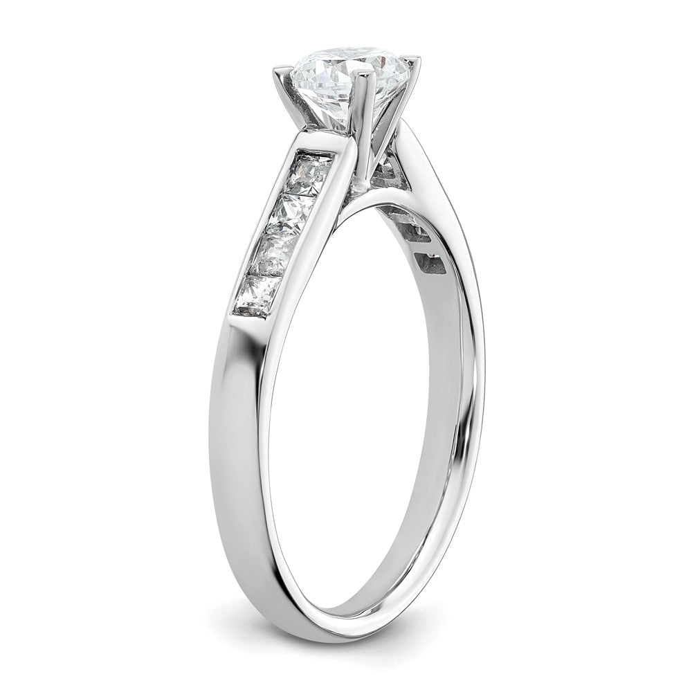14K White Gold Peg Set 3/8 carat Channel-set Princess Diamond Semi-mount Engagement Ring