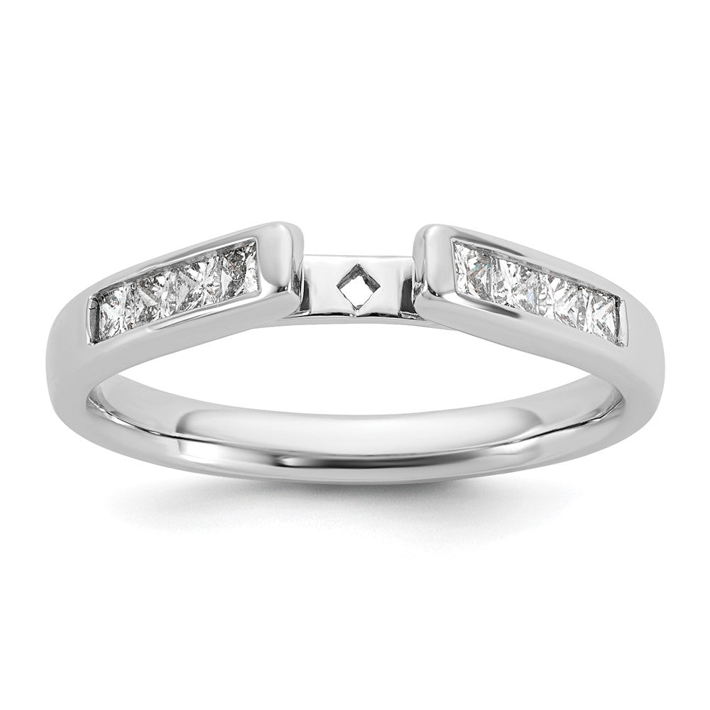14K White Gold Peg Set 3/8 carat Channel-set Princess Diamond Semi-mount Engagement Ring