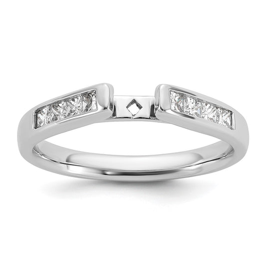14K White Gold Peg Set 3/8 carat Channel-set Princess Diamond Semi-mount Engagement Ring