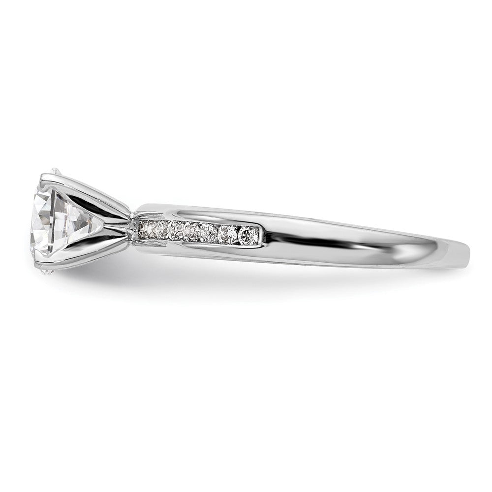 14K White Gold Peg Set 1/5 carat Channel-set Diamond Semi-mount Engagement Ring