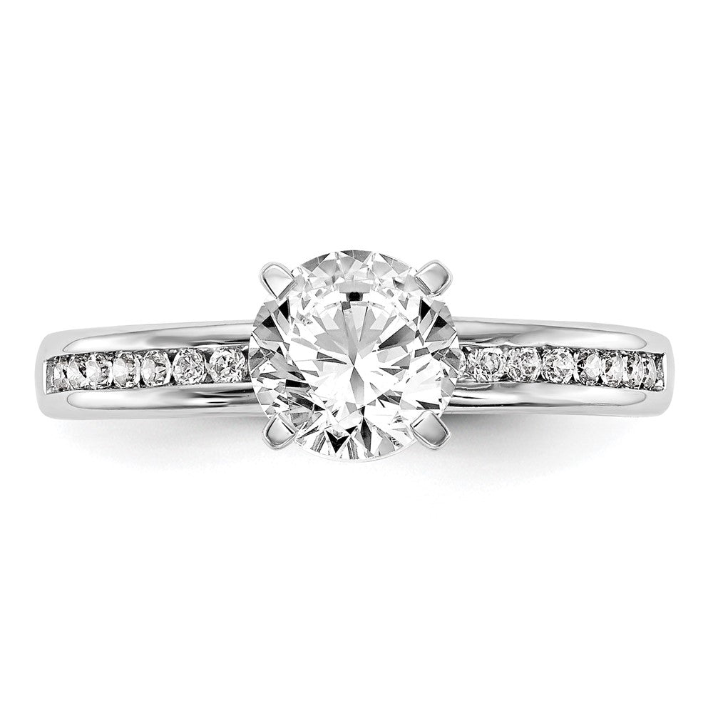 14K White Gold Peg Set 1/5 carat Channel-set Diamond Semi-mount Engagement Ring