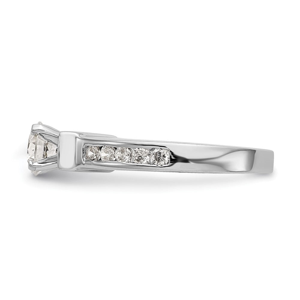 True Origin 14K White Gold 1/2 carat Lab Grown Diamond VS+ F+ Semi-Mount Peg Set Engagement Ring