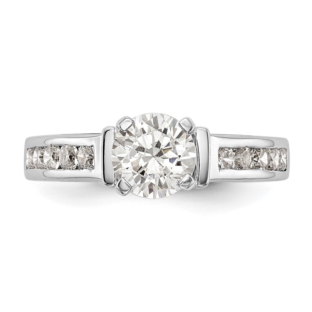 True Origin 14K White Gold 1/2 carat Lab Grown Diamond VS+ F+ Semi-Mount Peg Set Engagement Ring