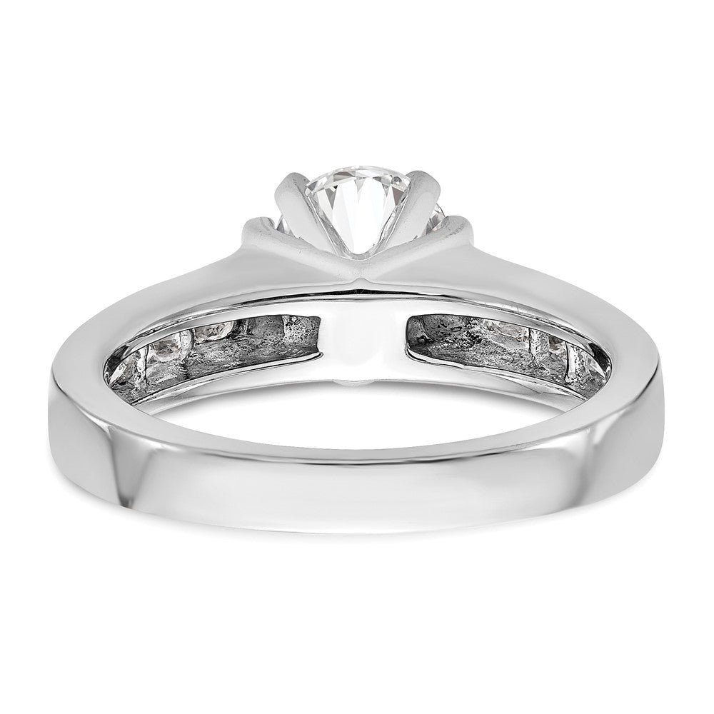 True Origin 14K White Gold 1/2 carat Lab Grown Diamond VS+ F+ Semi-Mount Peg Set Engagement Ring