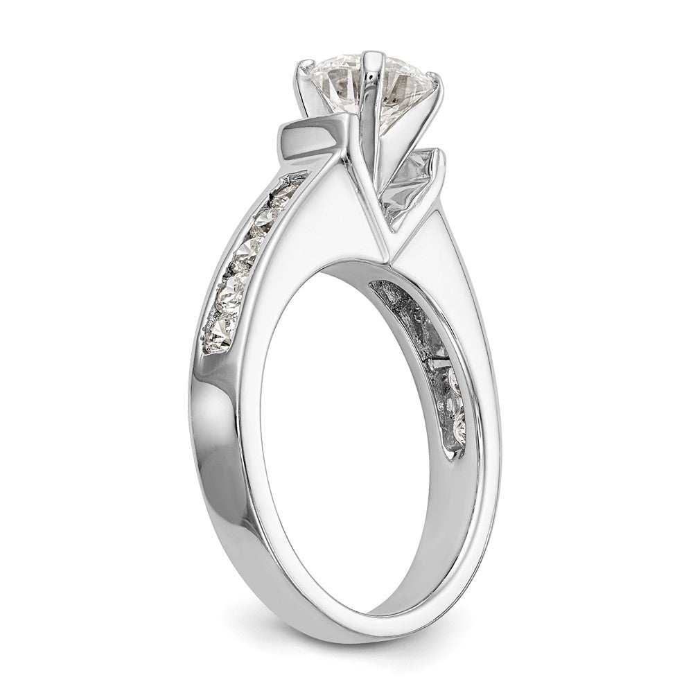 True Origin 14K White Gold 1/2 carat Lab Grown Diamond VS+ F+ Semi-Mount Peg Set Engagement Ring