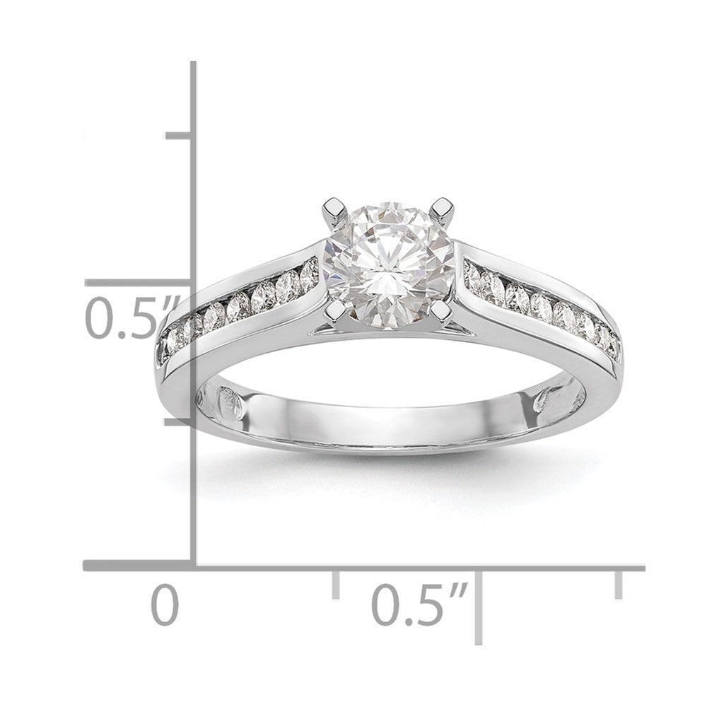 14k White Gold 1/4 carat Lab Grown Diamond VS/SI+ G+ Semi Mount Peg Set Engagement Ring