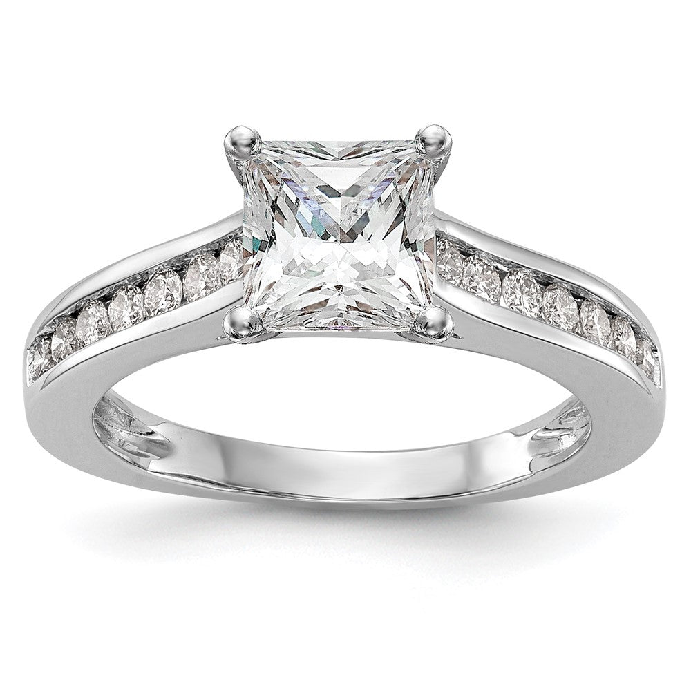 14k White Gold 1/3 carat Lab Grown Diamond VS/SI+ G+ Semi Mount Peg Set Engagement Ring