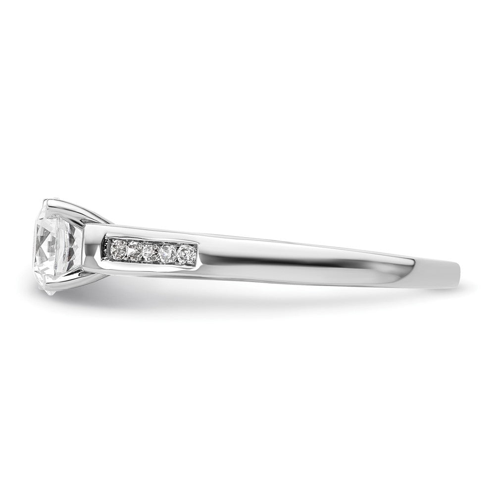14K White Gold Peg Set 1/10 carat Channel-set Diamond Semi-mount Engagement Ring