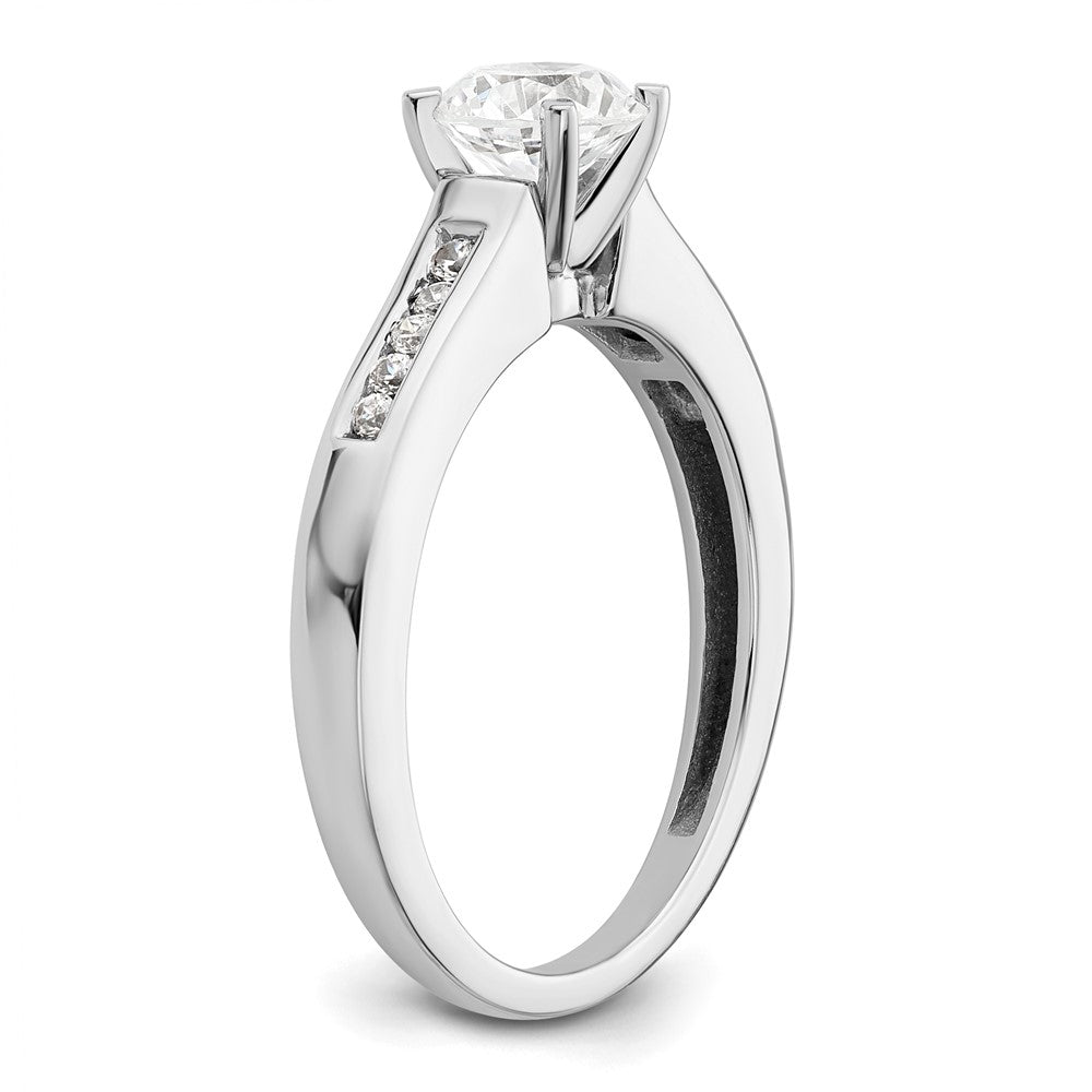 14K White Gold Peg Set 1/10 carat Channel-set Diamond Semi-mount Engagement Ring