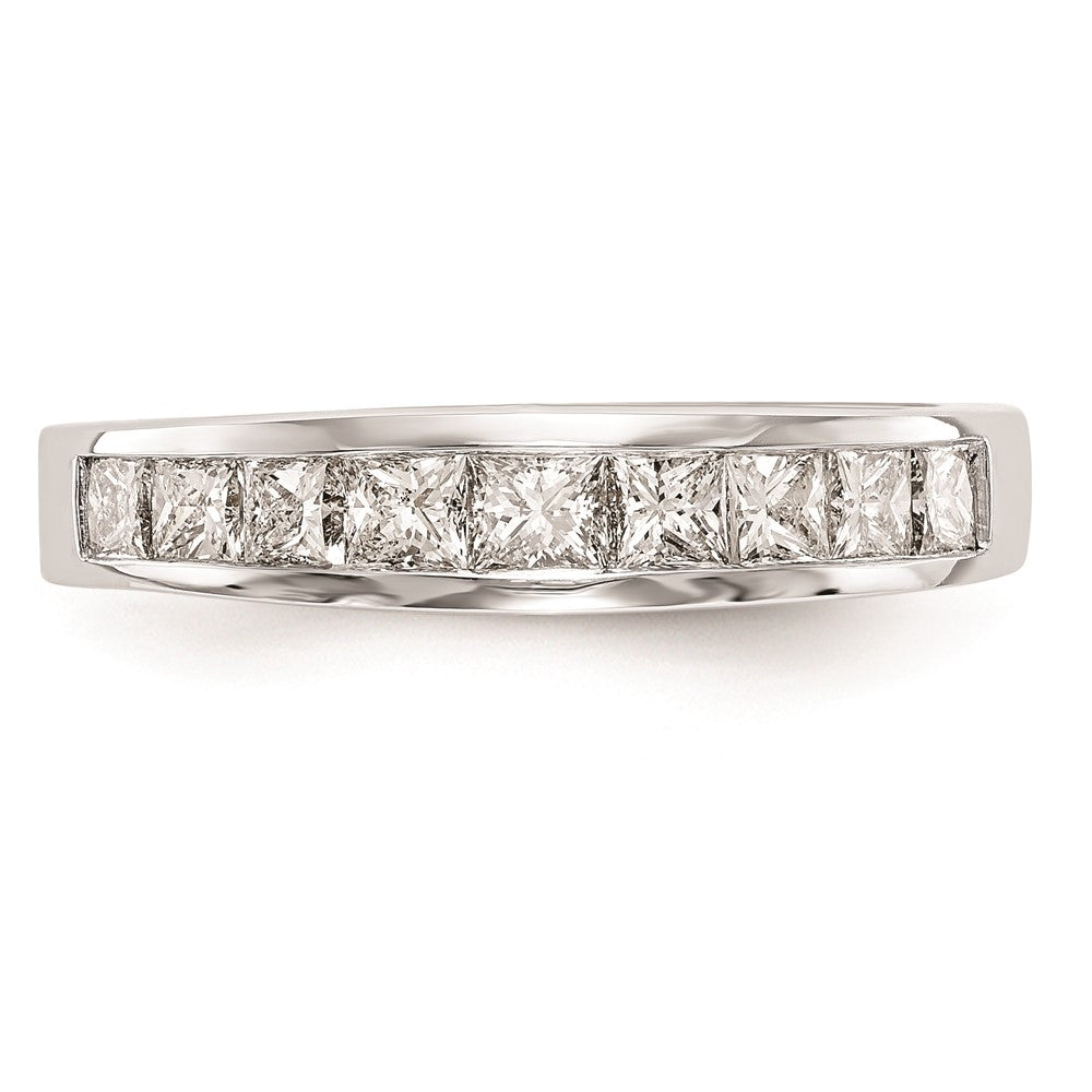 14k White Gold Princess Channel Wedding Band Mounting