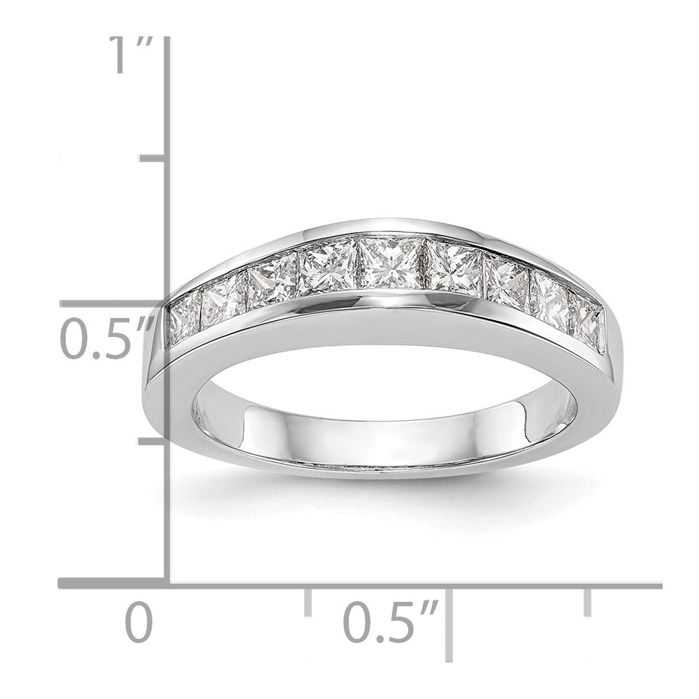14k White Gold Princess Channel Wedding Band Mounting