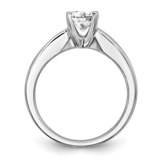 14K White Gold (Holds 1 carat (6.5mm) Round Center) 1 carat Channel-set Princess Diamond Semi-Mount Engagement Ring
