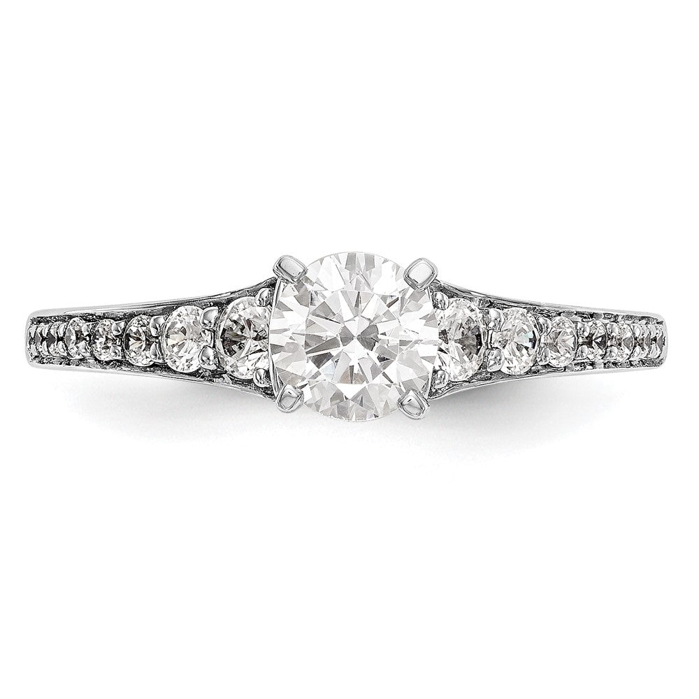 14k White Gold 1/3 carat Lab Grown Diamond VS/SI+ G+ Semi Mount Peg Set Engagement Ring
