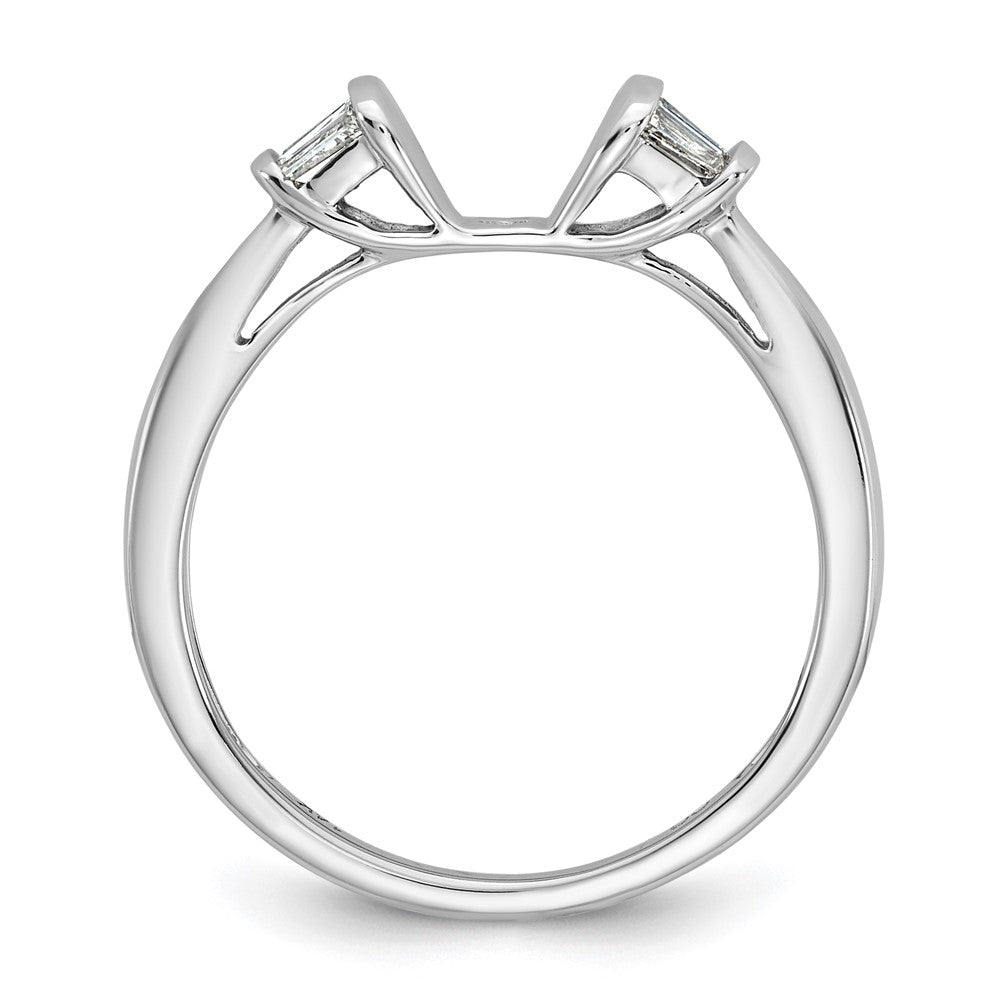 14K White Gold Peg Set 1/5 carat Baguette Diamond Semi-mount Engagement Ring