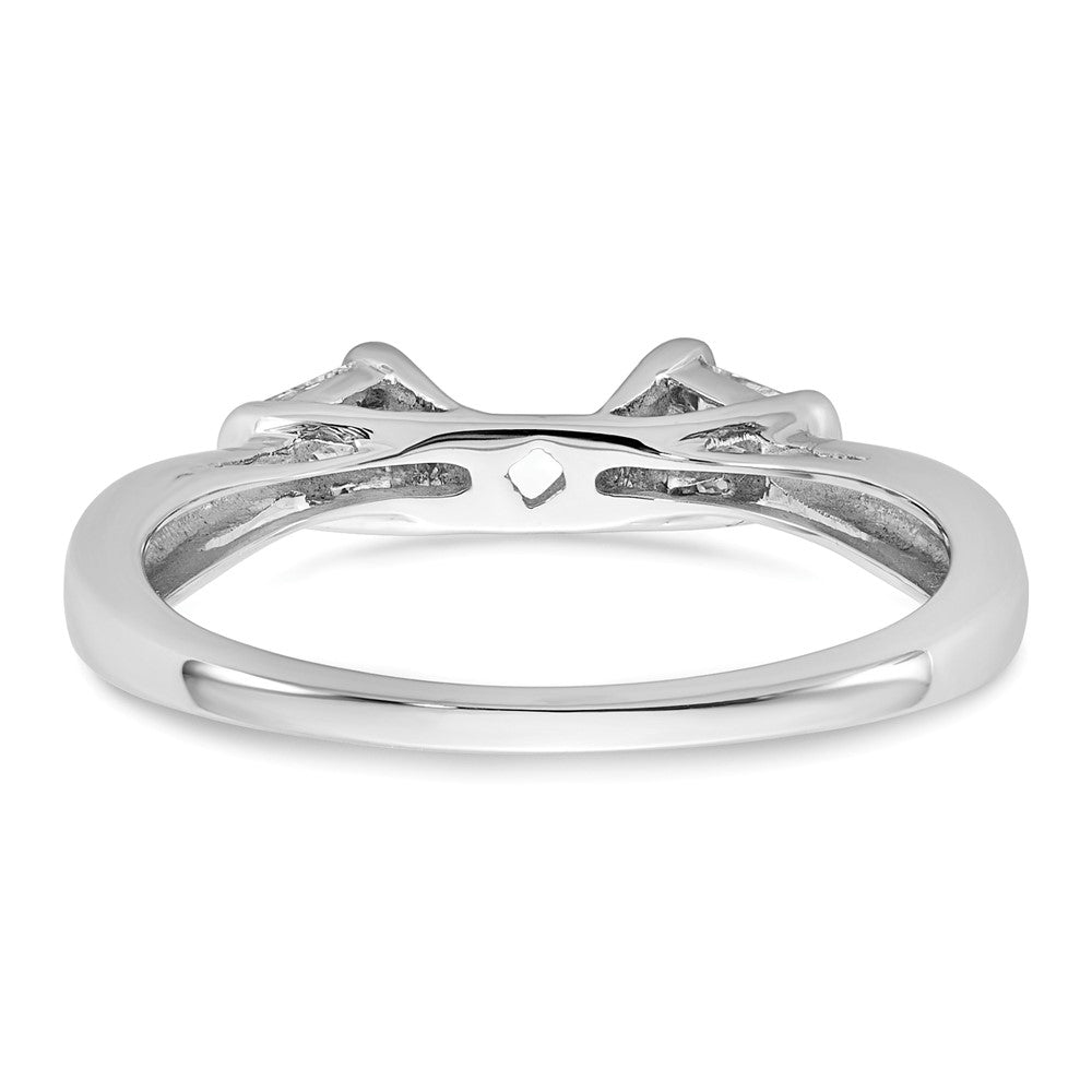 14K White Gold Peg Set 1/5 carat Baguette Diamond Semi-mount Engagement Ring