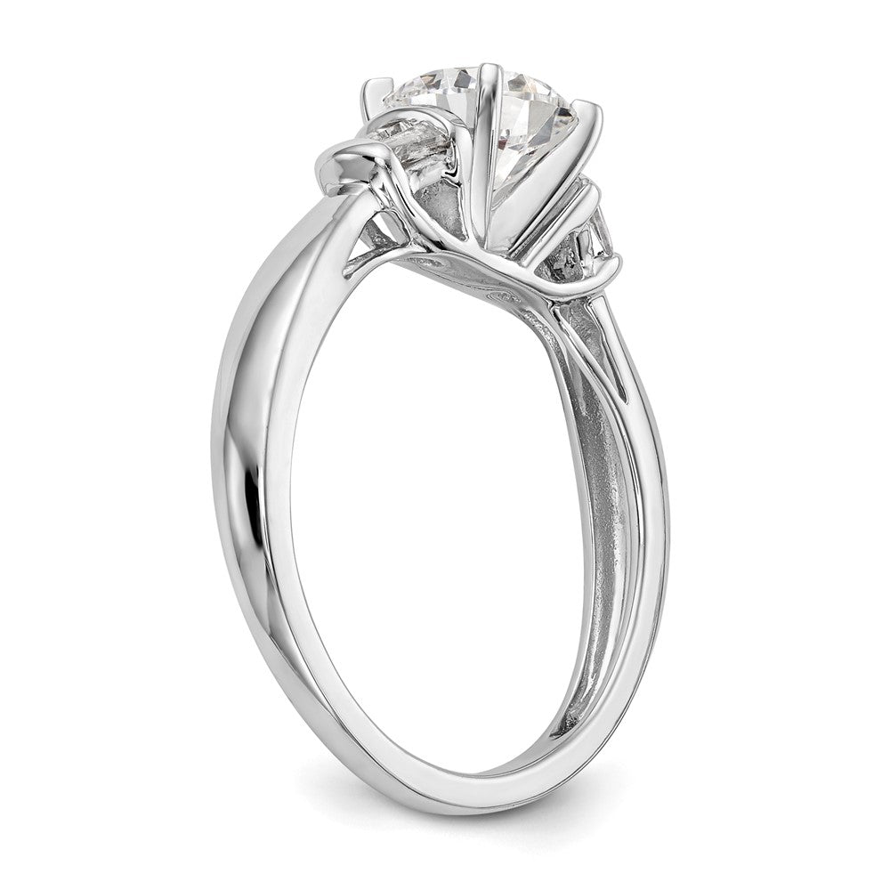14K White Gold Peg Set 1/5 carat Baguette Diamond Semi-mount Engagement Ring
